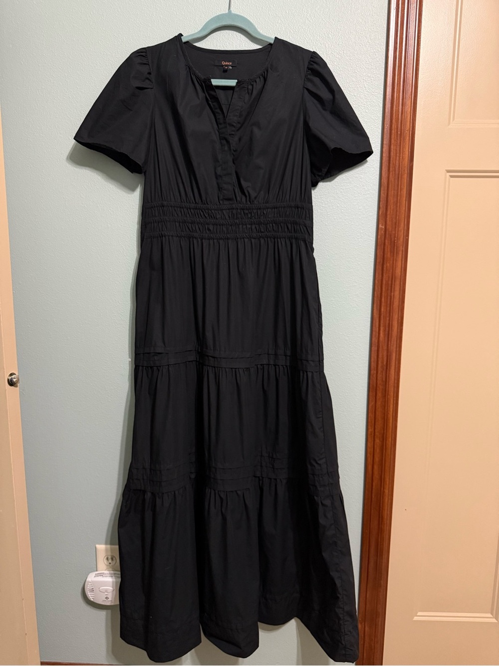 Quince 100% Organic Cotton Poplin Tiered Maxi Dress Size M